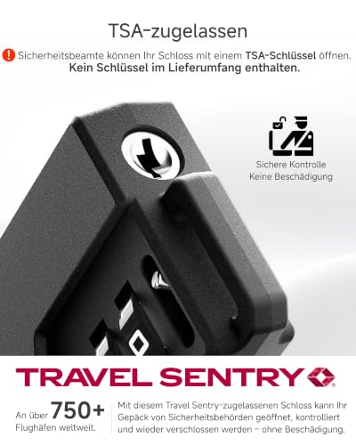 Thumbnail 7 de LUGGEX TSA Kabelkofferschloss – Kofferschloss mit Drahtseil, 2er-Set, Schwarz