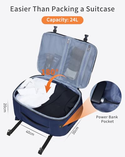 Thumbnail 3 de ECOHUB Mochila de Viaje Cabina Avión 40x30x20 cm (24L) con 13 Compartimentos – Azul