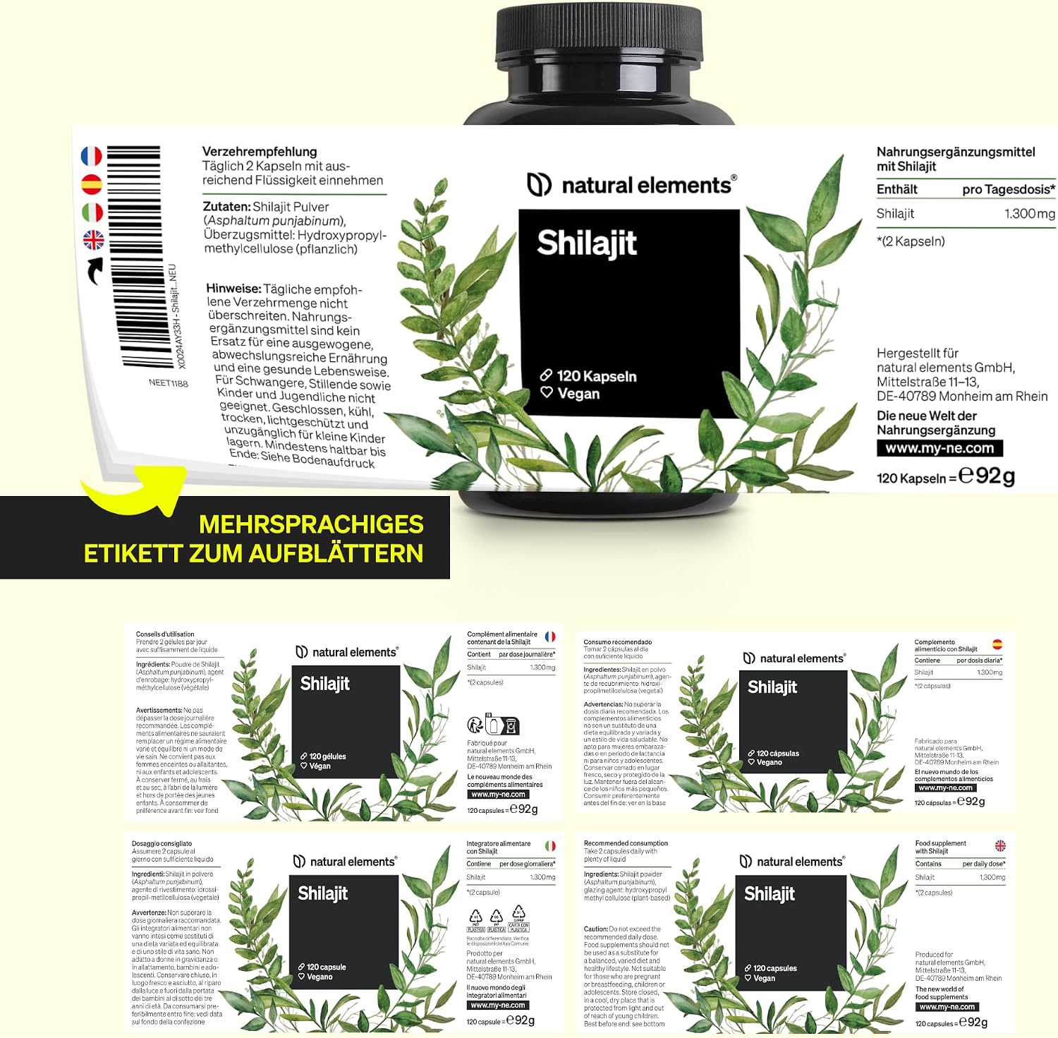 Thumbnail 5 de natural elements Mumijo Shilajit 1300 mg Kapseln 💊