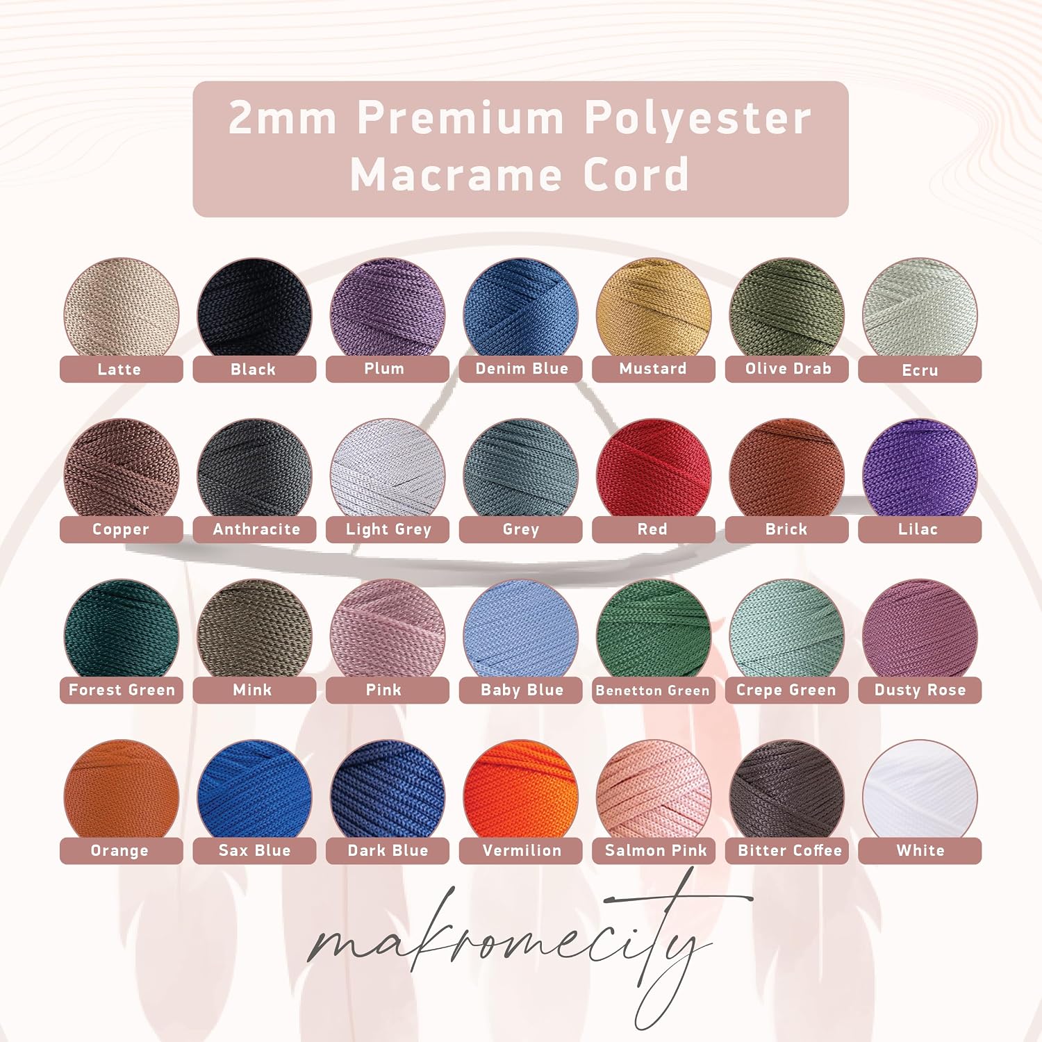Thumbnail 3 de Makromecity マクラメコード 2mm・125ヤード、デニムブルー、1点