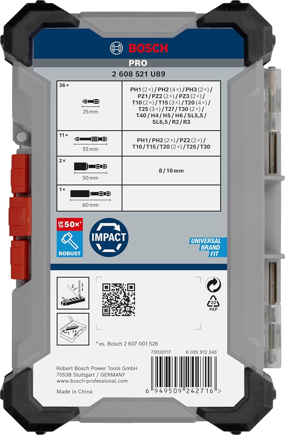 Detalle 2 de Bosch 50x PRO Impact 50-tlg Schrauberbit-Set đȘ