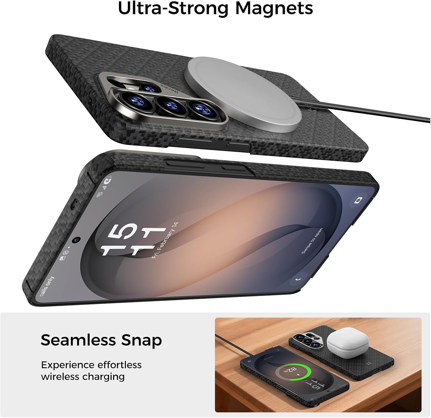 Detalle de BENKS ArmorGrid ArmorAir for Samsung Galaxy S26 Ultra – Kevlar Aramid, Ultra-Thin MagSafe Case