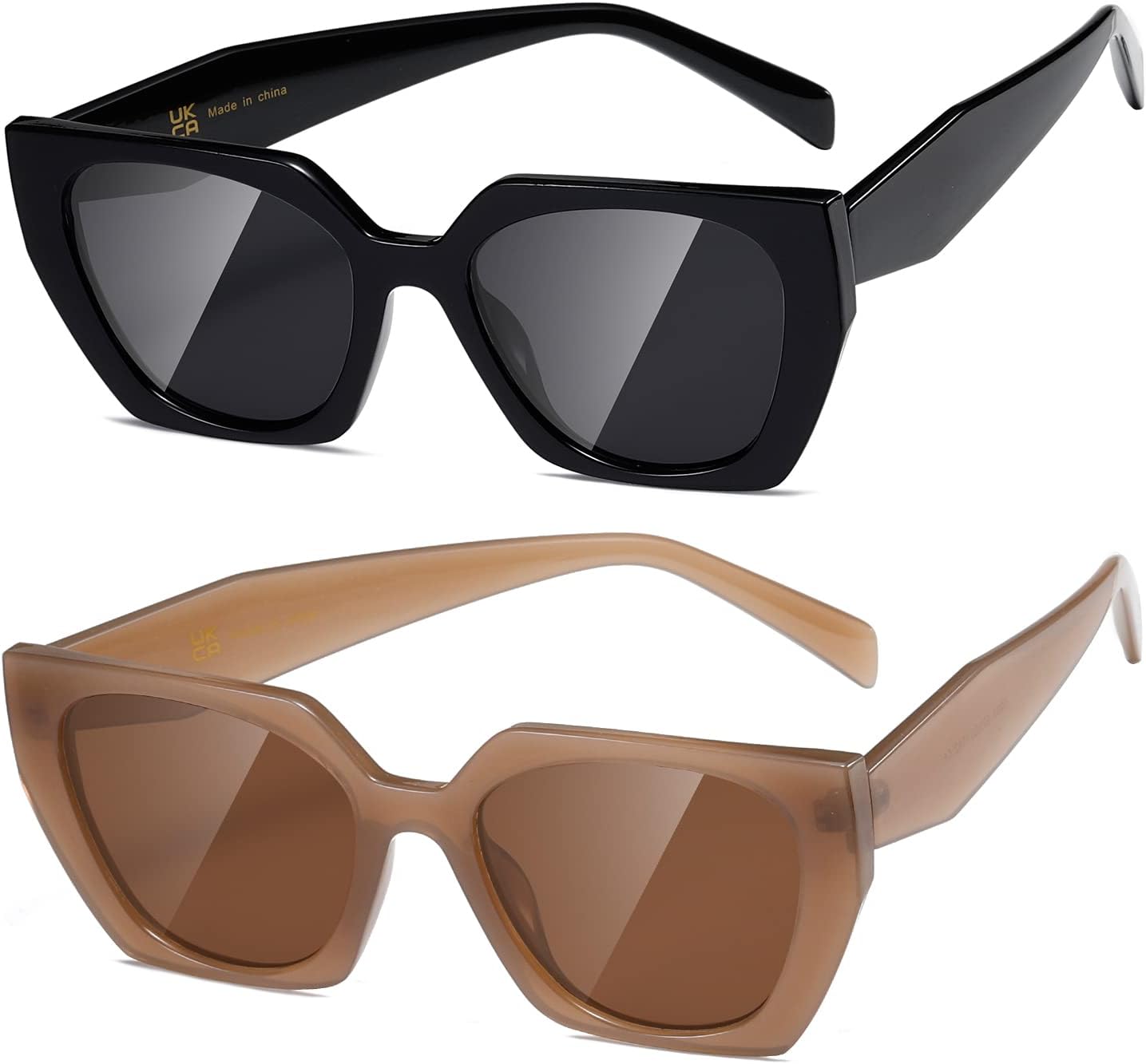 Detalle de Kimorn Sunglasses for Women & Men K1354: Vintage Retro Oversize Square Frames with UV400 Protection