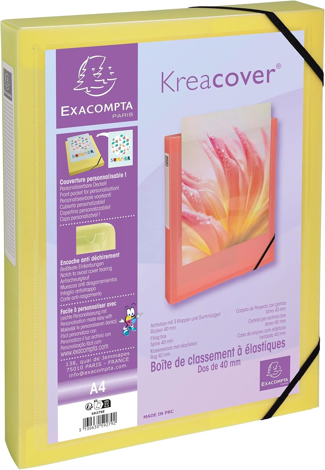 Detalle de Exacompta 59279E – 5 boîtes de classement Kreacover Pastel (A4, 25 x 33 cm)