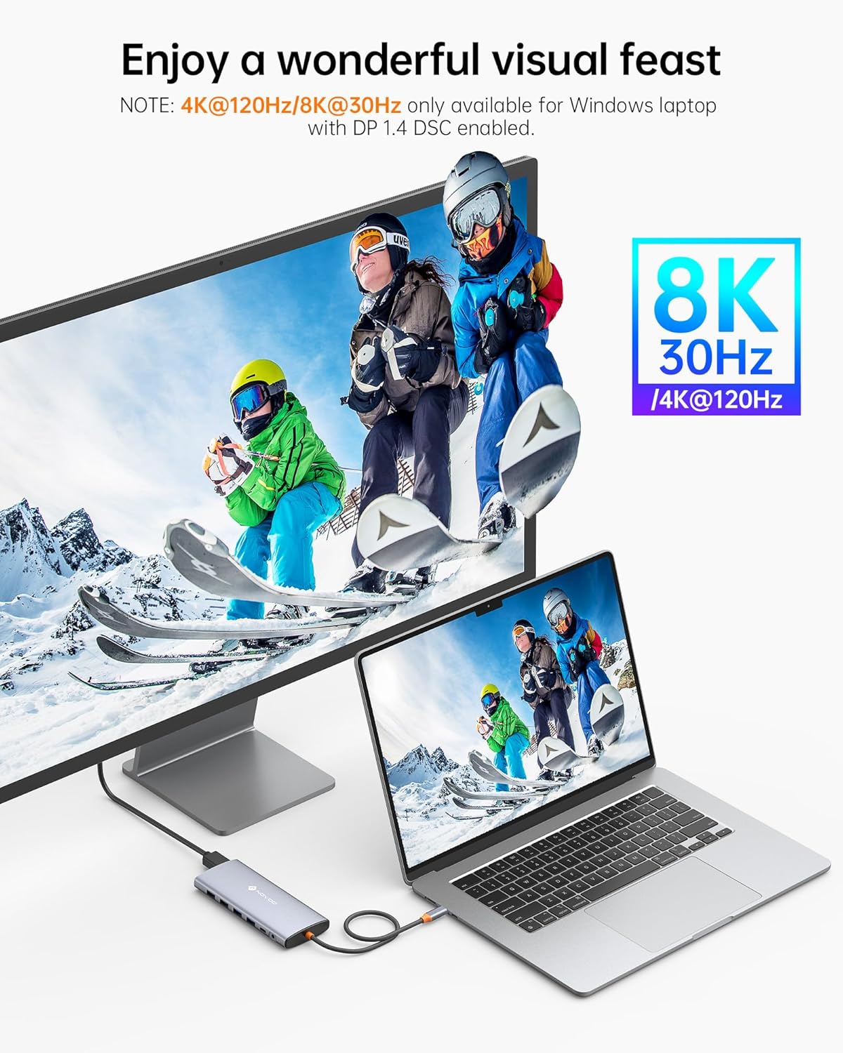 Thumbnail 2 de NOVOO USB C Docking Station Triple Display (14-in-1) with Dual HDMI and 8K/4K support