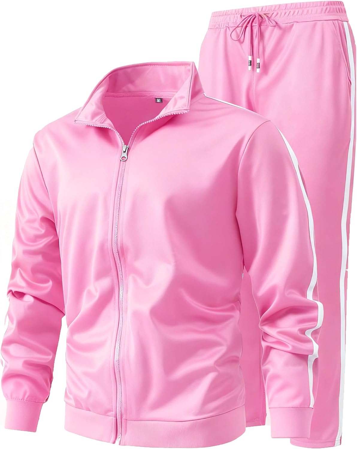 Detalle de GXAMOY Men's Two-Piece Polyester Tracksuit with Full-Zip Jacket