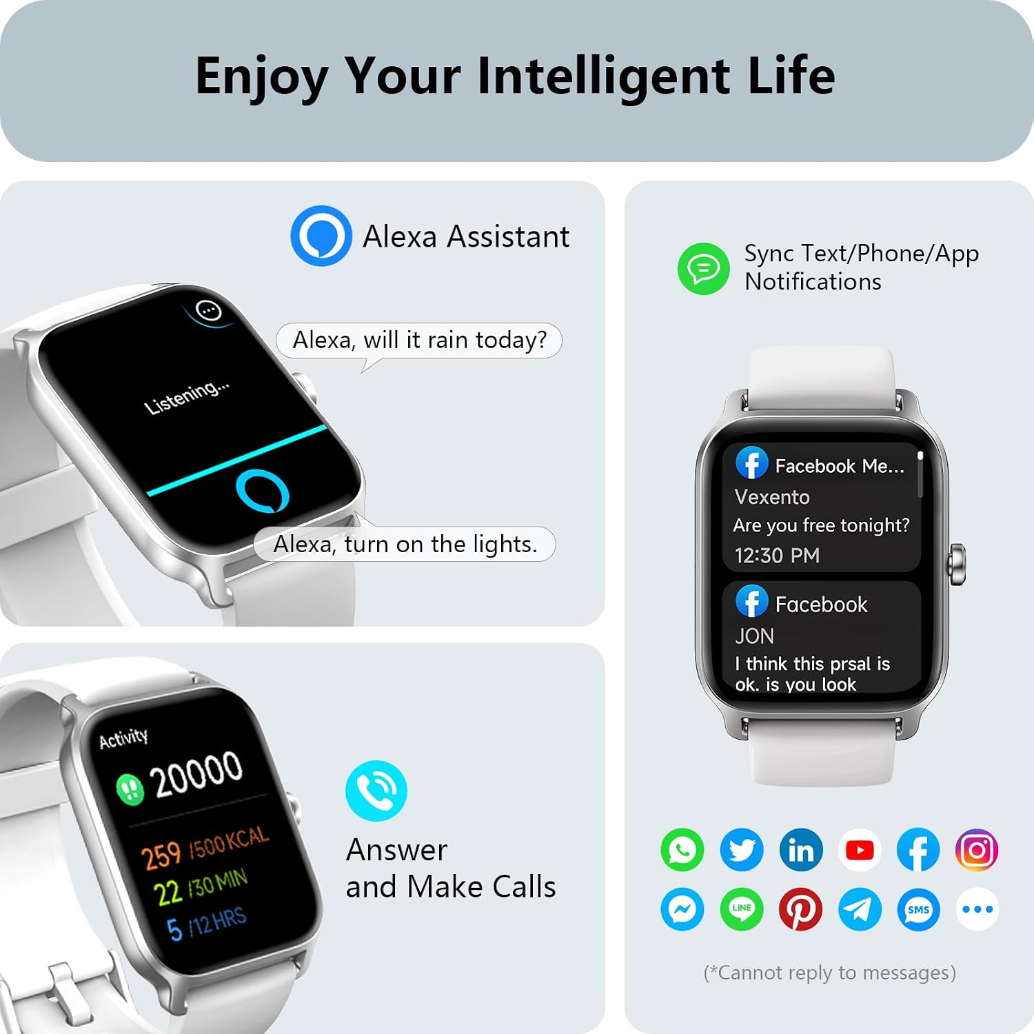 Detalle 2 de Answer Smart Watch 1.8" HD screen with Alexa