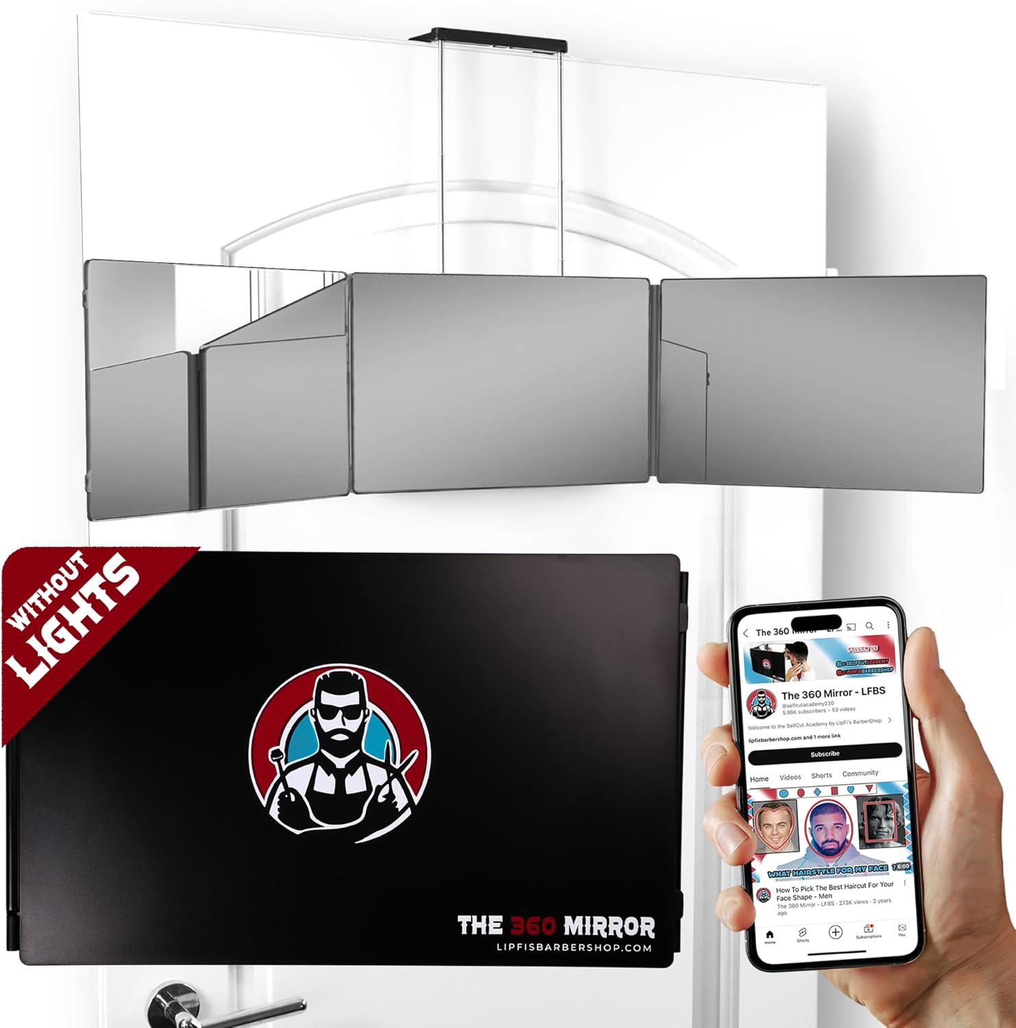 Detalle de 360 Mirror: 3-Way Tri-Fold Haircut Mirror for DIY Grooming