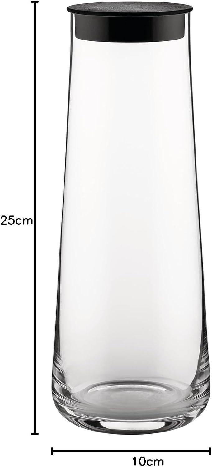 Detalle 1 de Alessi Eugenia NF09/3100 – Caraffa di Design in Vetro Cristallino da 110 cl, tappo in silicone