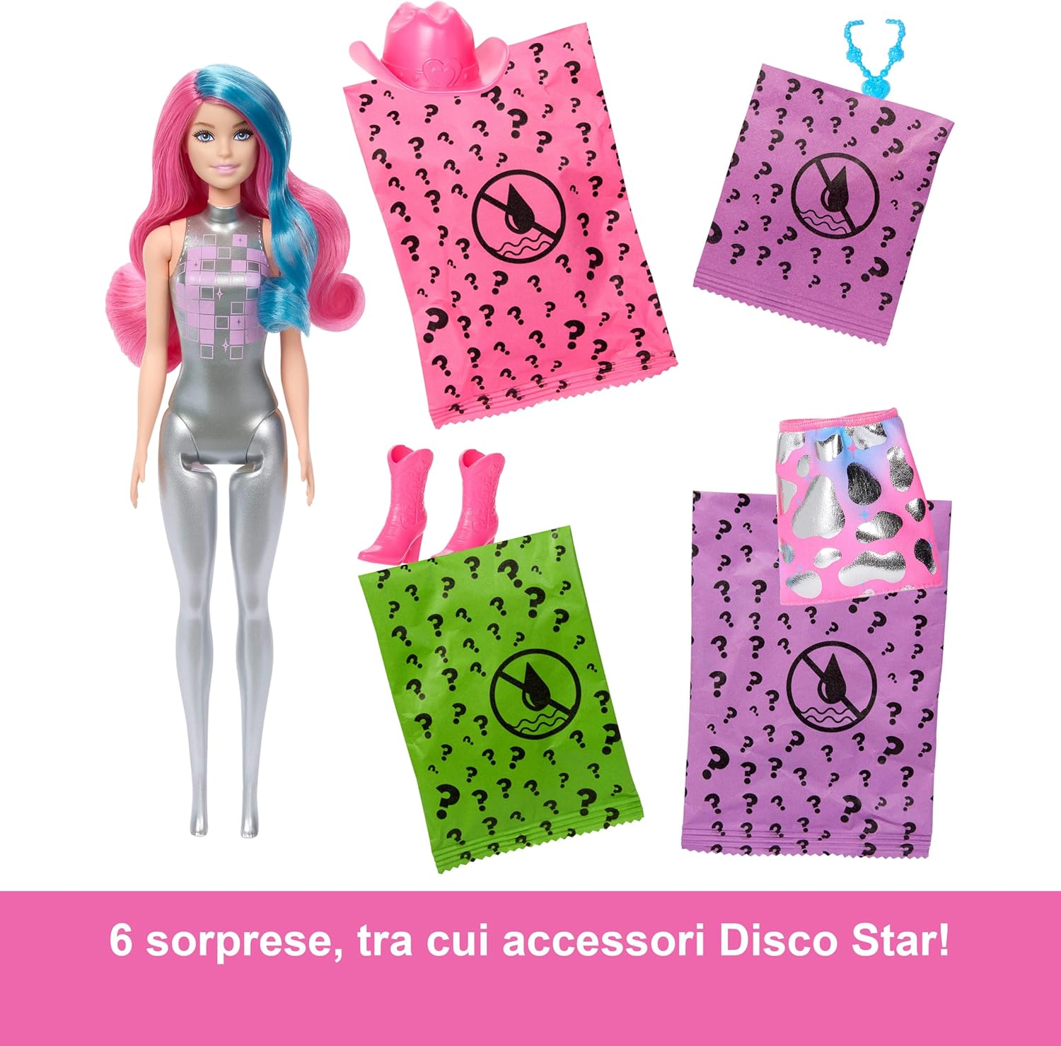 Detalle de Barbie Color Reveal Serie Country Chic — Bambola a sorpresa con rivestimento scintillante e 6 accessori