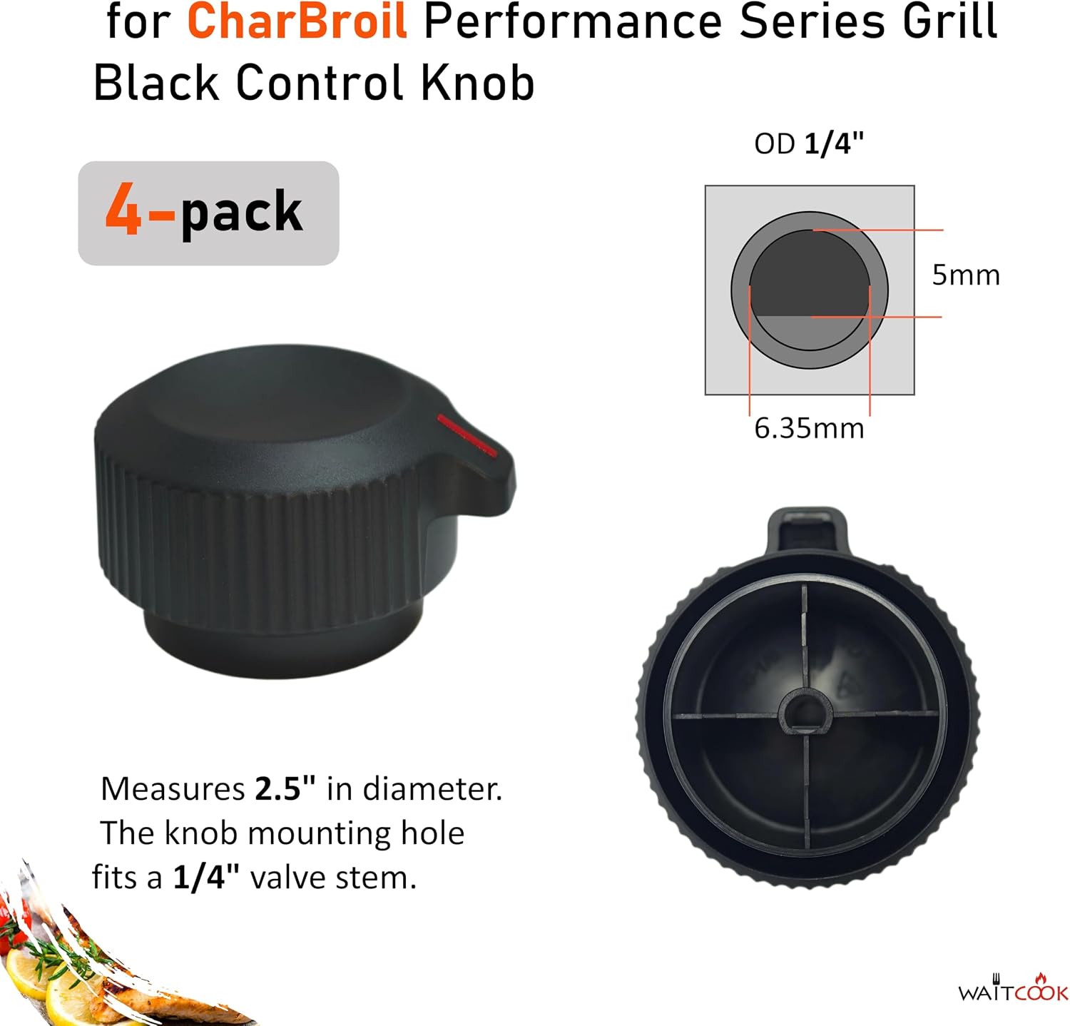 Detalle 2 de WAITCOOK Grill Control Knobs 4-Pack