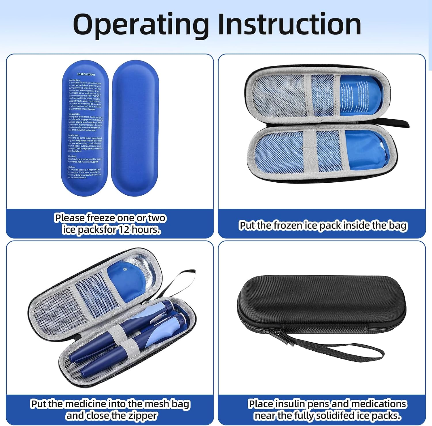 Thumbnail 5 de QILUCKY Insulin Cooler Travel Case – Diabetic Travel Case with 2 Nylon Ice Packs