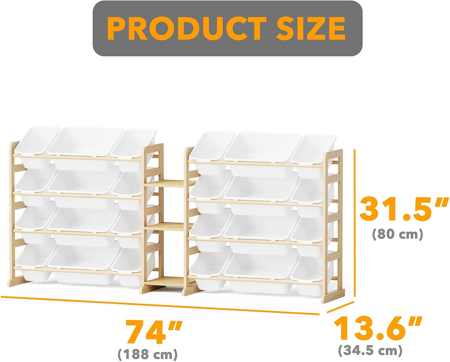 Thumbnail 1 de SpaceAid 61WJSN-31KDG-3L24W Toy Organizer, 24 Bins, 3 Shelves