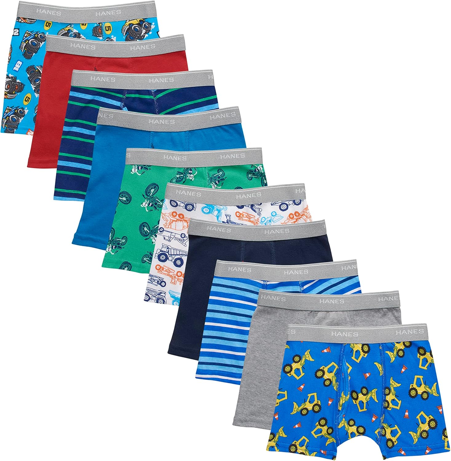Detalle 2 de Hanes Boys' Boxer Briefs for Kids and Toddlers — Soft Cotton, 7 & 10 Pack