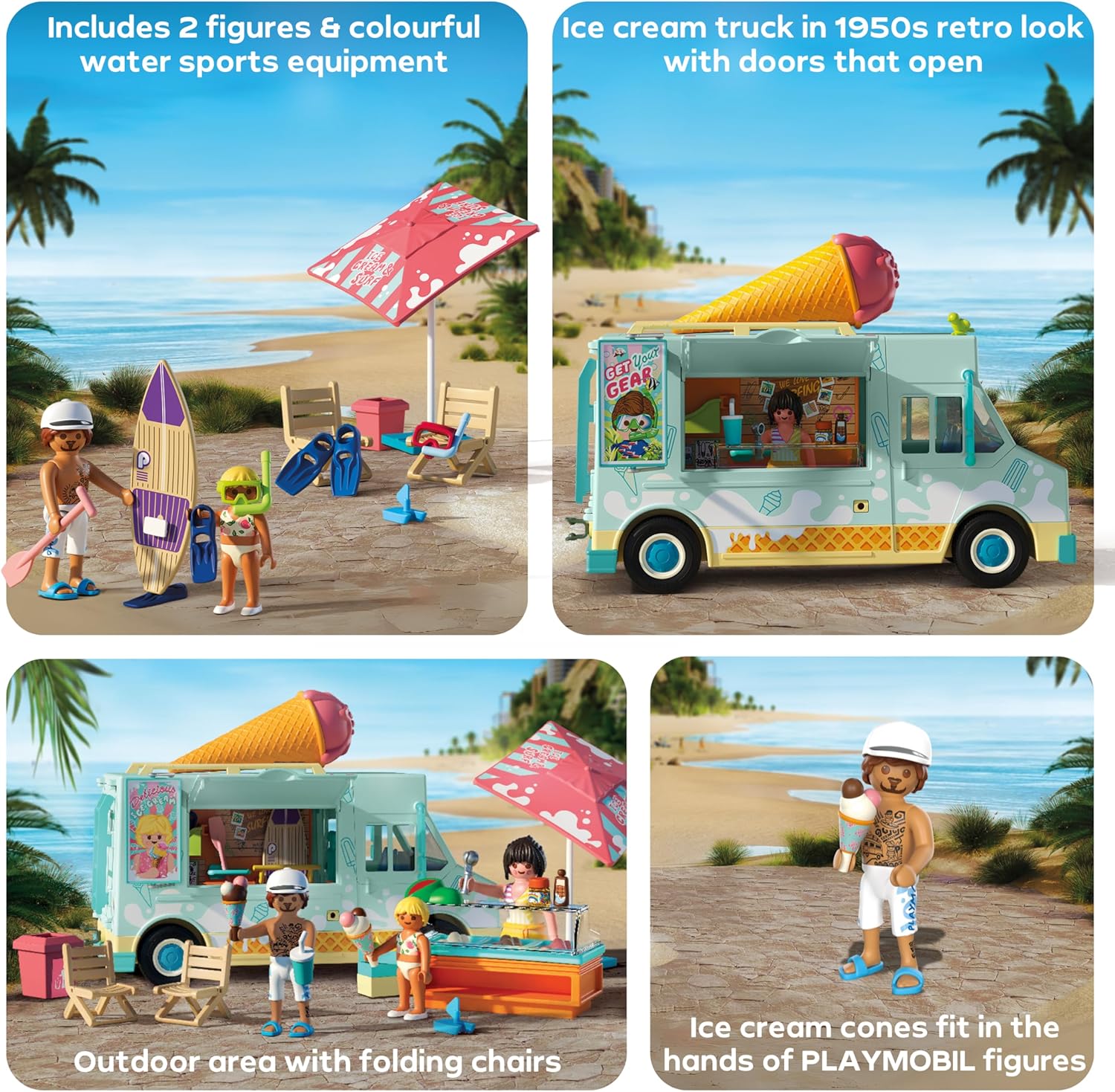 Detalle 2 de PLAYMOBIL 71904 Eiswagen mit Surfshop ab 4 Jahren