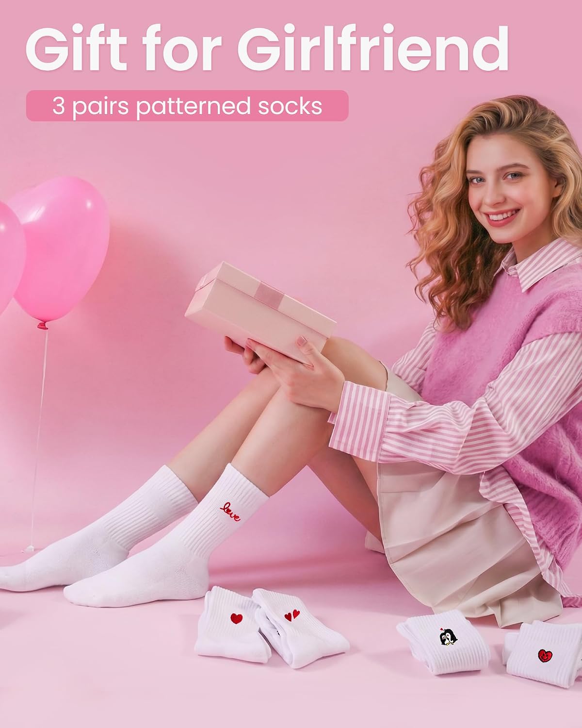 Detalle de Niofind Calzini Tennis per Donna e Uomo – 3 Paia di Calzini Cotone con Motivo Aperol