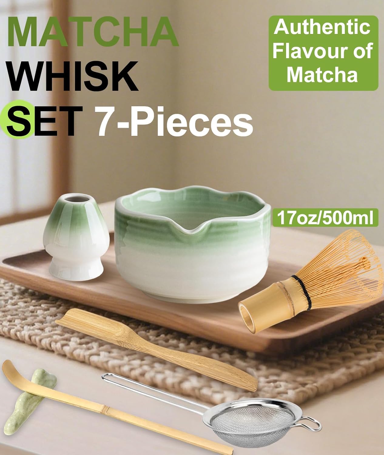 Detalle 2 de JBER Matcha-Set-7PCS matchaset met bamboe garde en keramische kom
