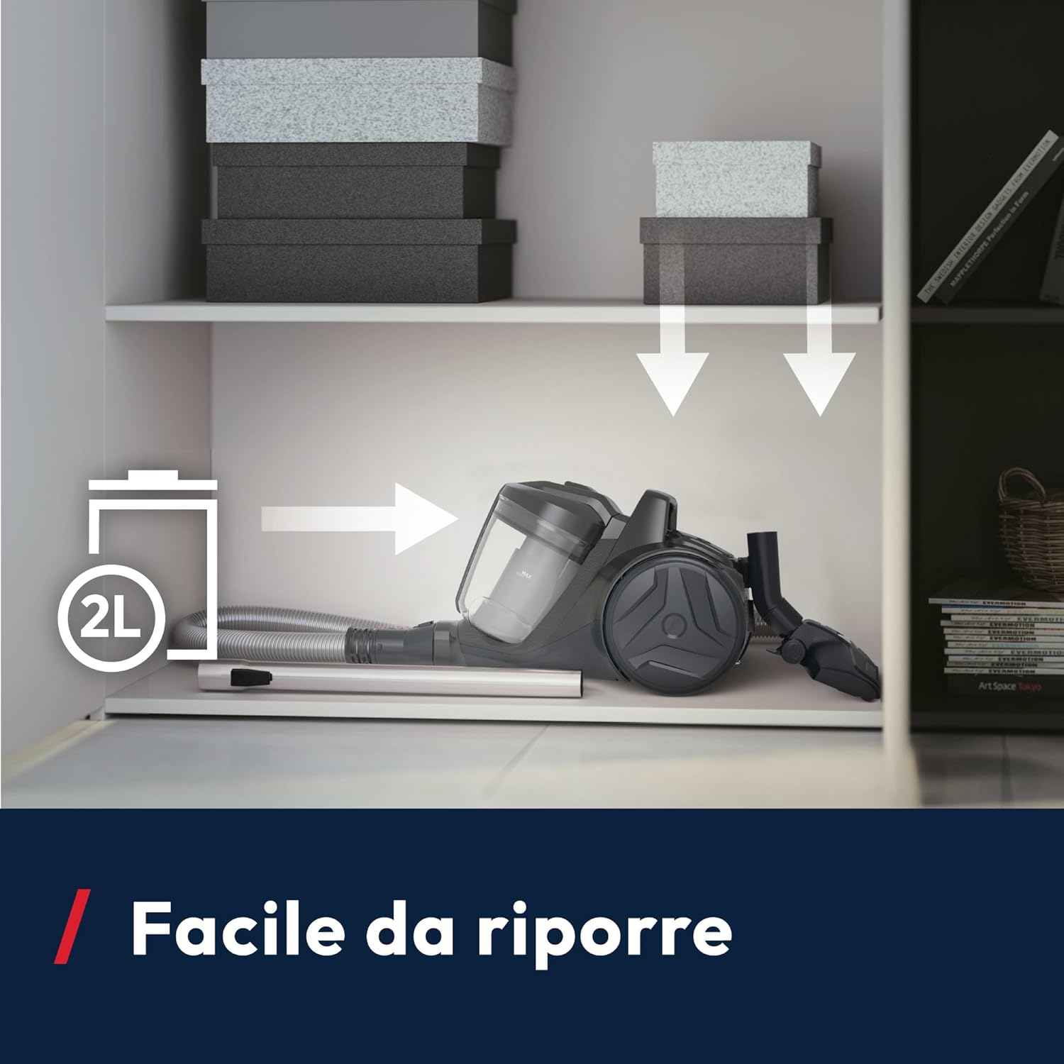 Detalle de Hoover HPZ107HM: Aspirapolvere a traino senza sacco, potente e compatto per ogni pavimento