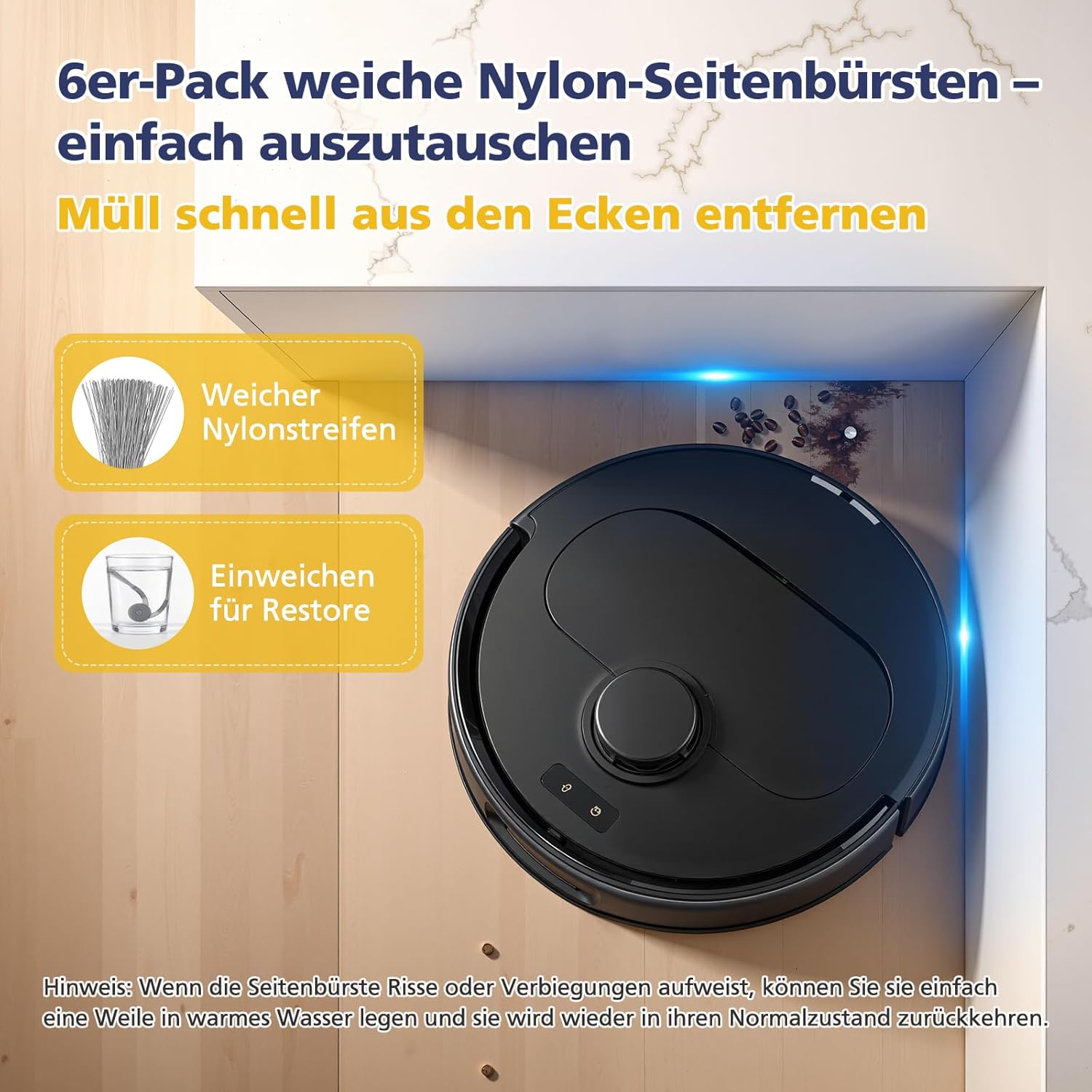 Thumbnail 6 de 26-teiliges QV 35A Zubehör-Set für Roborock QV 35A/QV 35S (inkl. Hauptbürste, Wischpads, HEPA-Filter, Seitenbürsten)