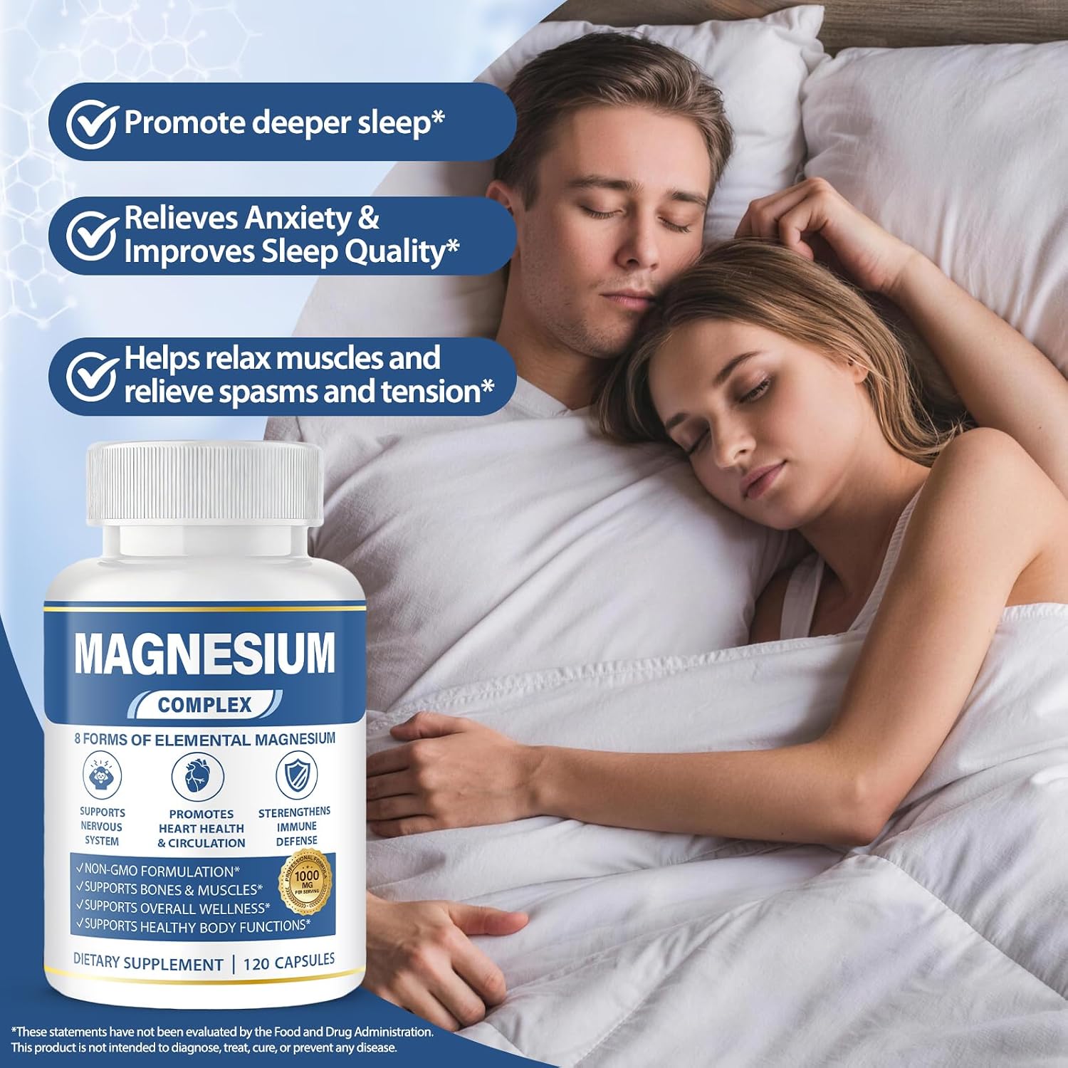 Detalle de BOSNETHUINH Magnesium Complex 001 8-in-1 Magnesium Capsules, 120 Count
