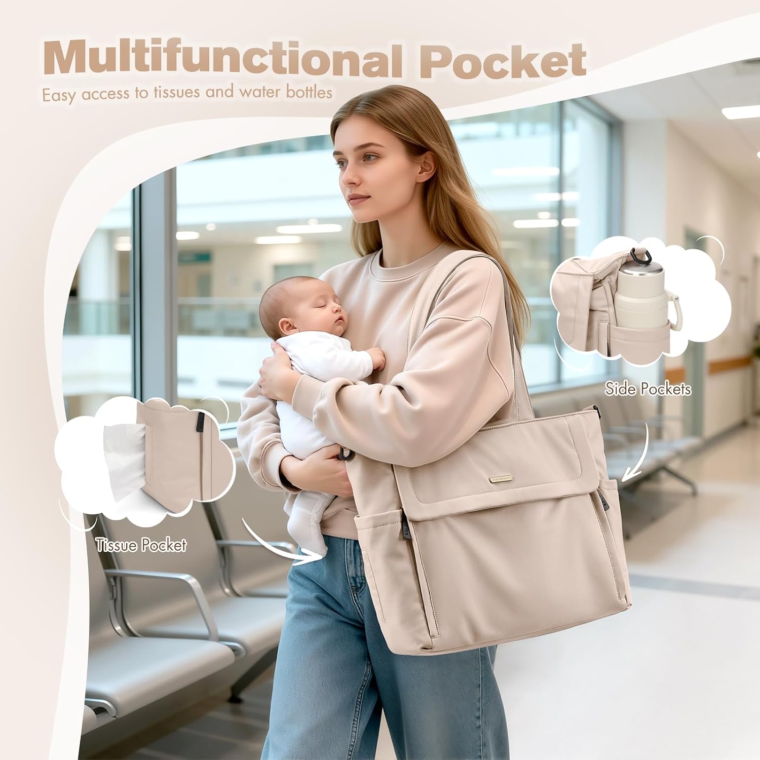 Thumbnail 3 de GOLF QUALITY 14L Puffer Diaper Bag Tote with Crossbody Carry