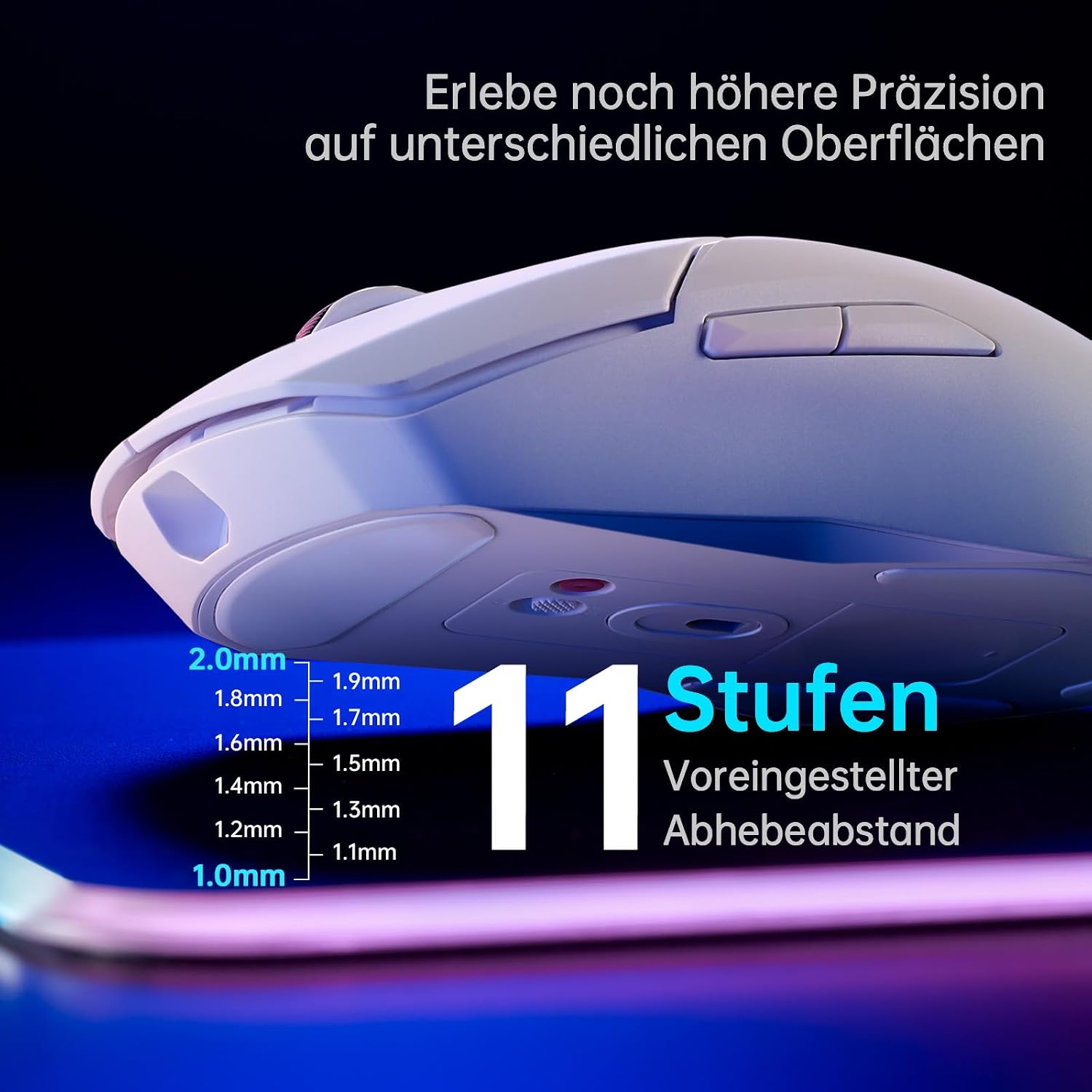 Detalle de Rapoo VT9Pro Kabellose Gaming-Maus mit PAW 3398 Sensor