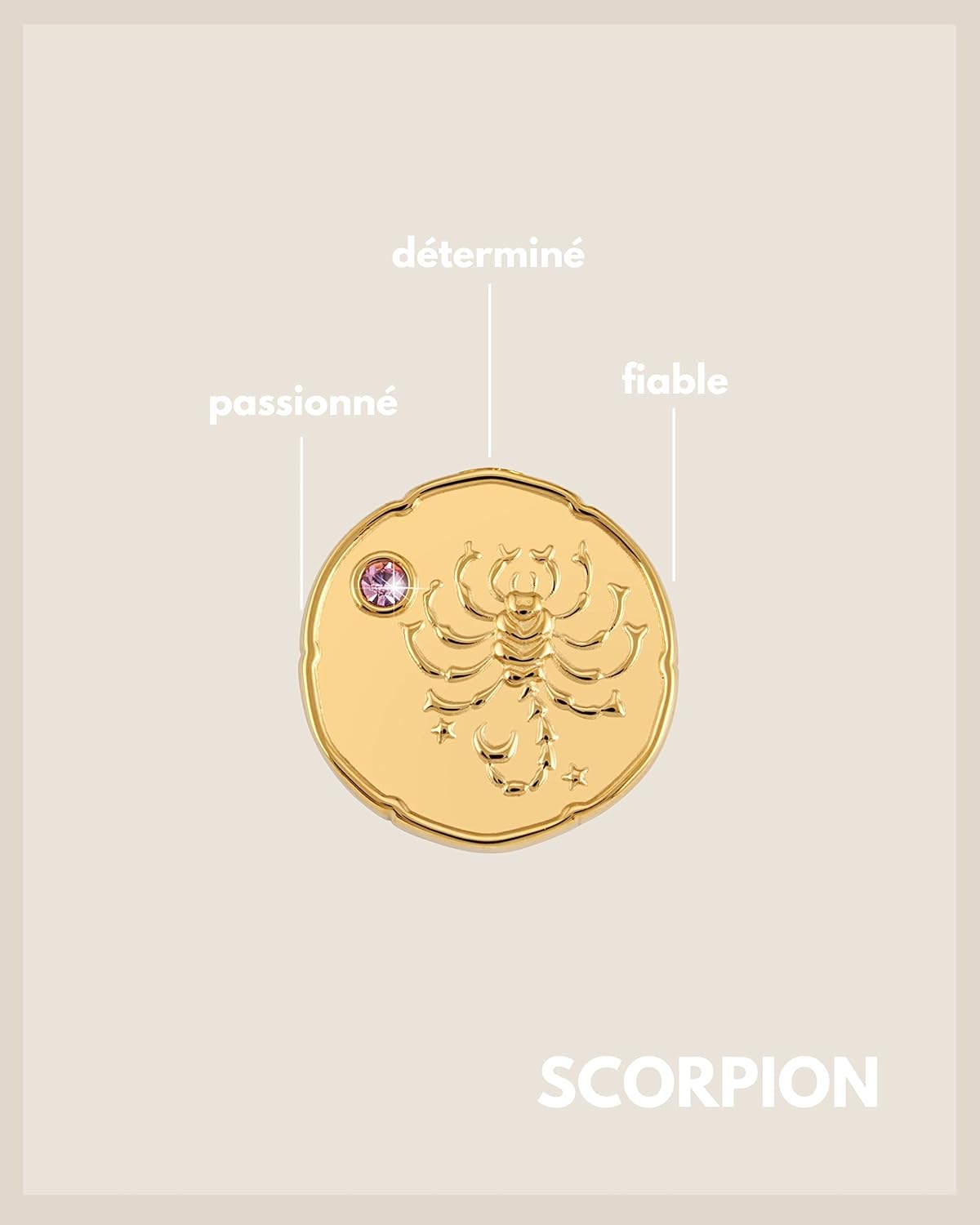 Thumbnail 1 de GD GOOD.designs EST. 2015 : collier en or 18K avec pierre de naissance et pendentif zodiaque pour femme