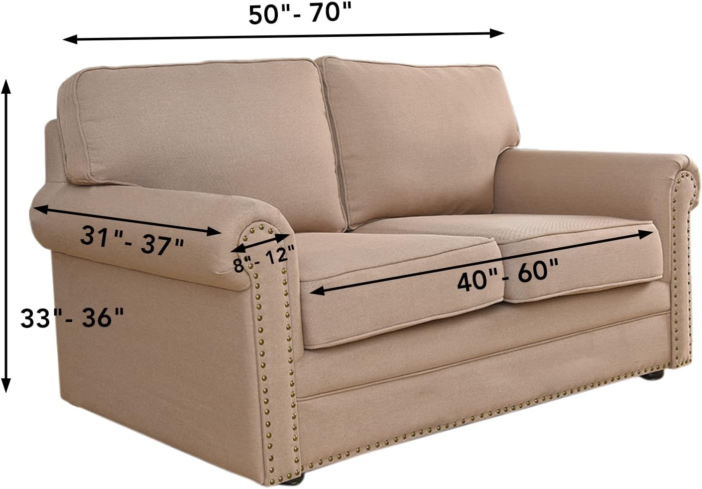 Thumbnail 5 de Easy-Going Stretch Loveseat Slipcover (1-Piece) Dark Gray, Soft Jacquard Fabric with Elastic Bottom