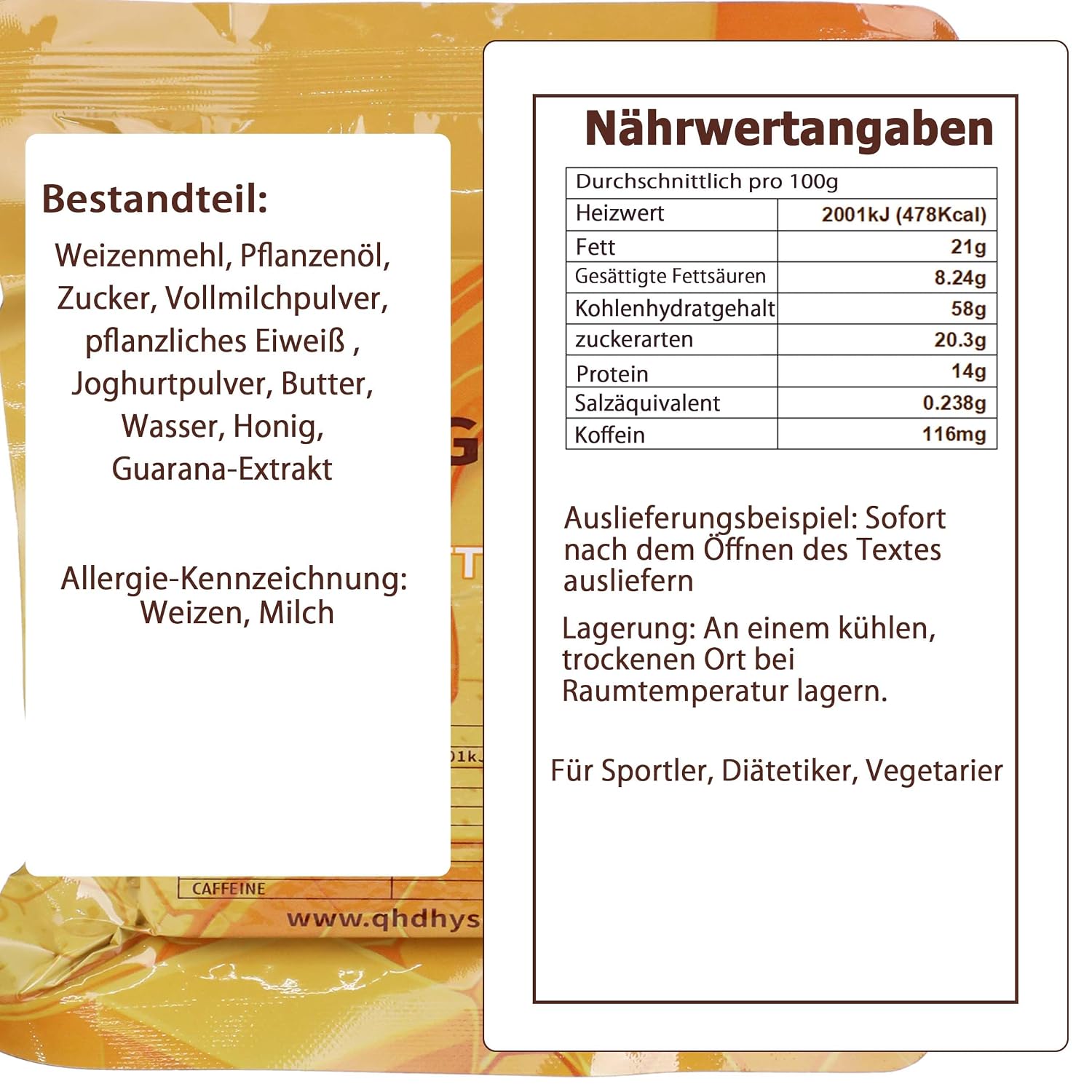 Detalle 2 de Notversorgung Honigbutter Hardtack 6883 kcal đ«