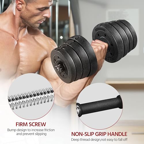 Detalle 2 de Yaheetech 30KG Adjustable Dumbbells Set – 2x15KG Free Weights for Home Gym