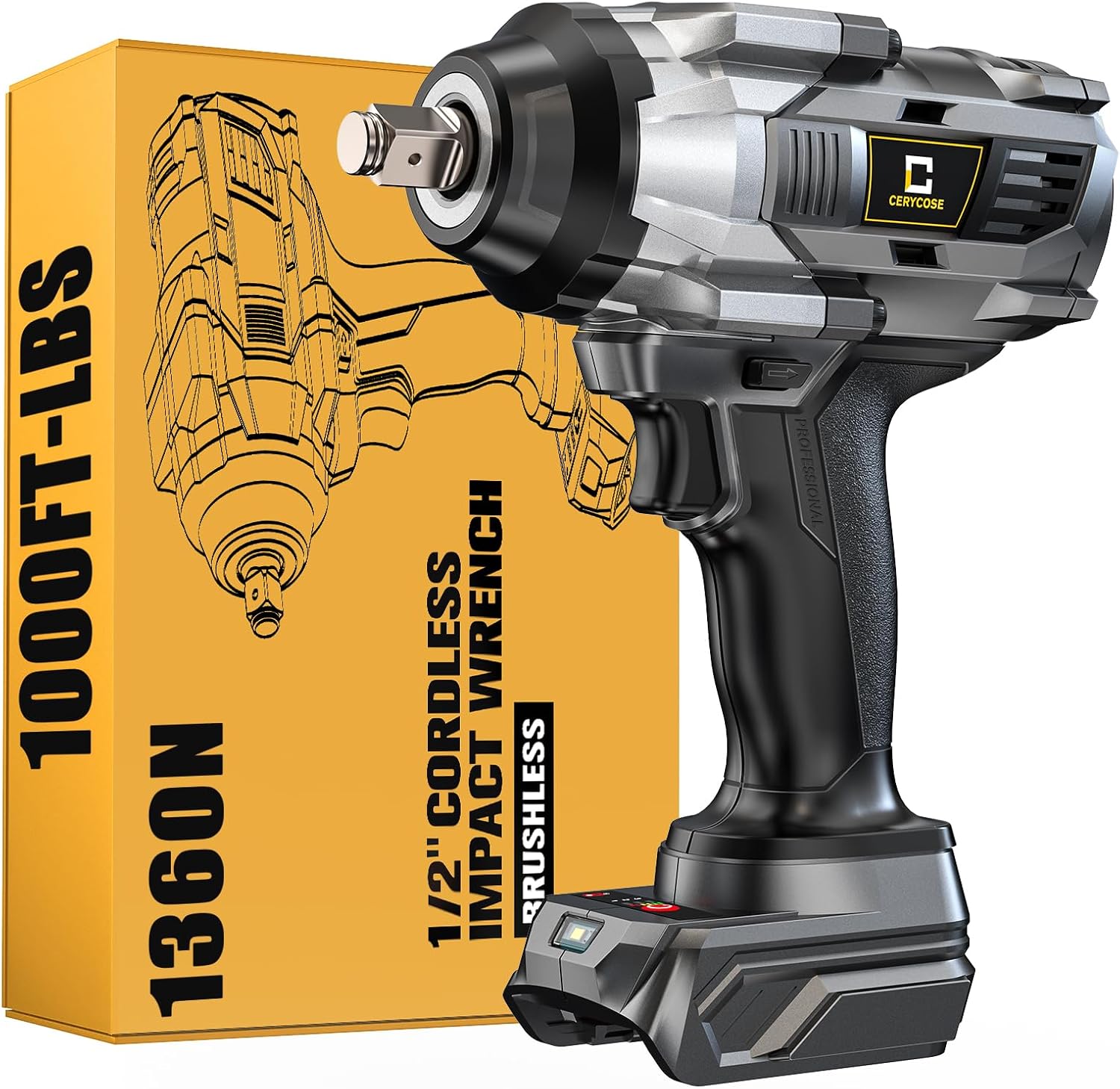 Detalle de 1/2" Cordless Impact Wrench 1000ft-lbs