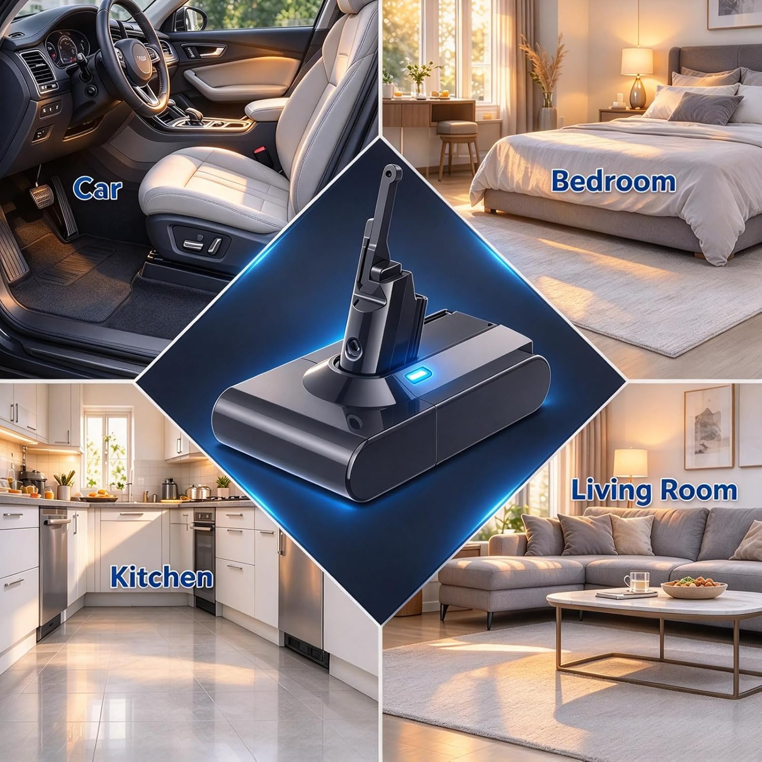 Detalle 2 de Powtree V8-vervangingsaccu voor Dyson SV10, 21,6 V Li-ion