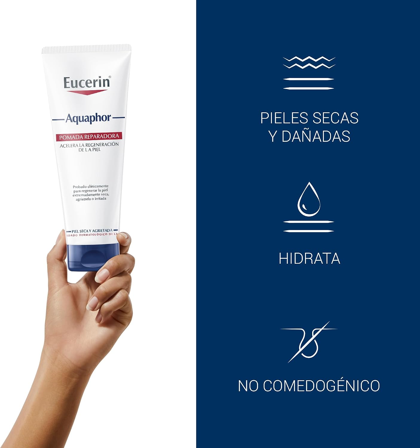 Detalle de Eucerin Aquaphor Pomada Reparadora 220 ml: crema hidratante y cicatrizante para piel seca y agrietada