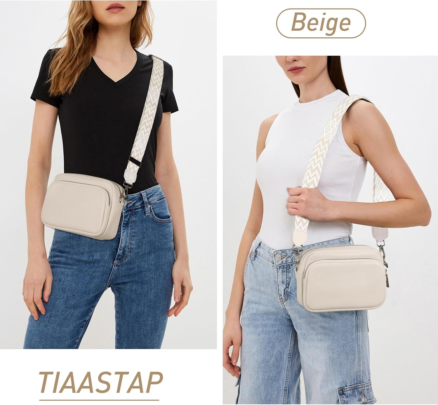 Detalle 2 de TIAASTAP Damen Umhängetasche Klein Leder