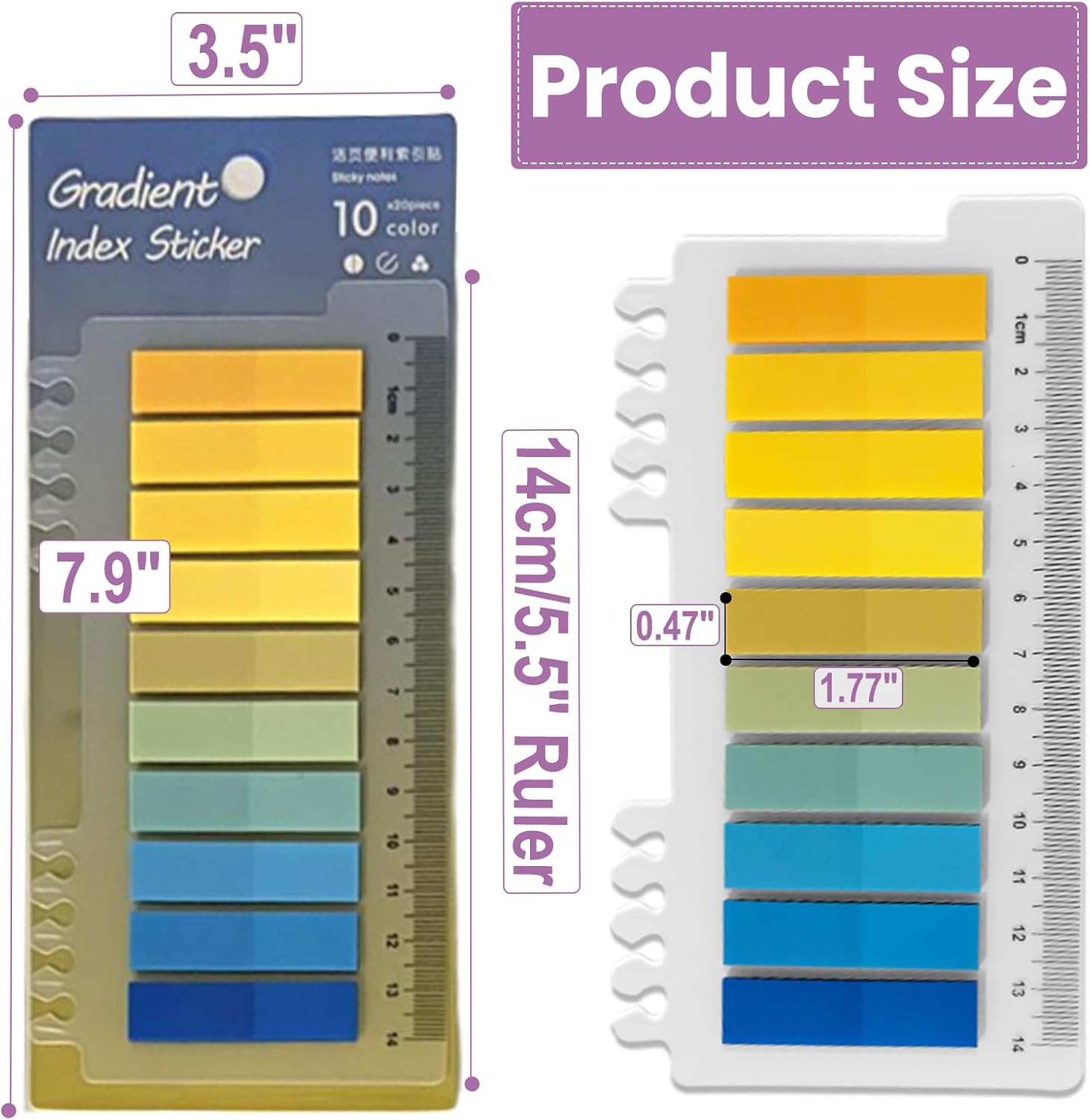 Detalle 1 de youyaya sticky_1015X1 zelfklevende index tabs, transparant en herplaatsbaar
