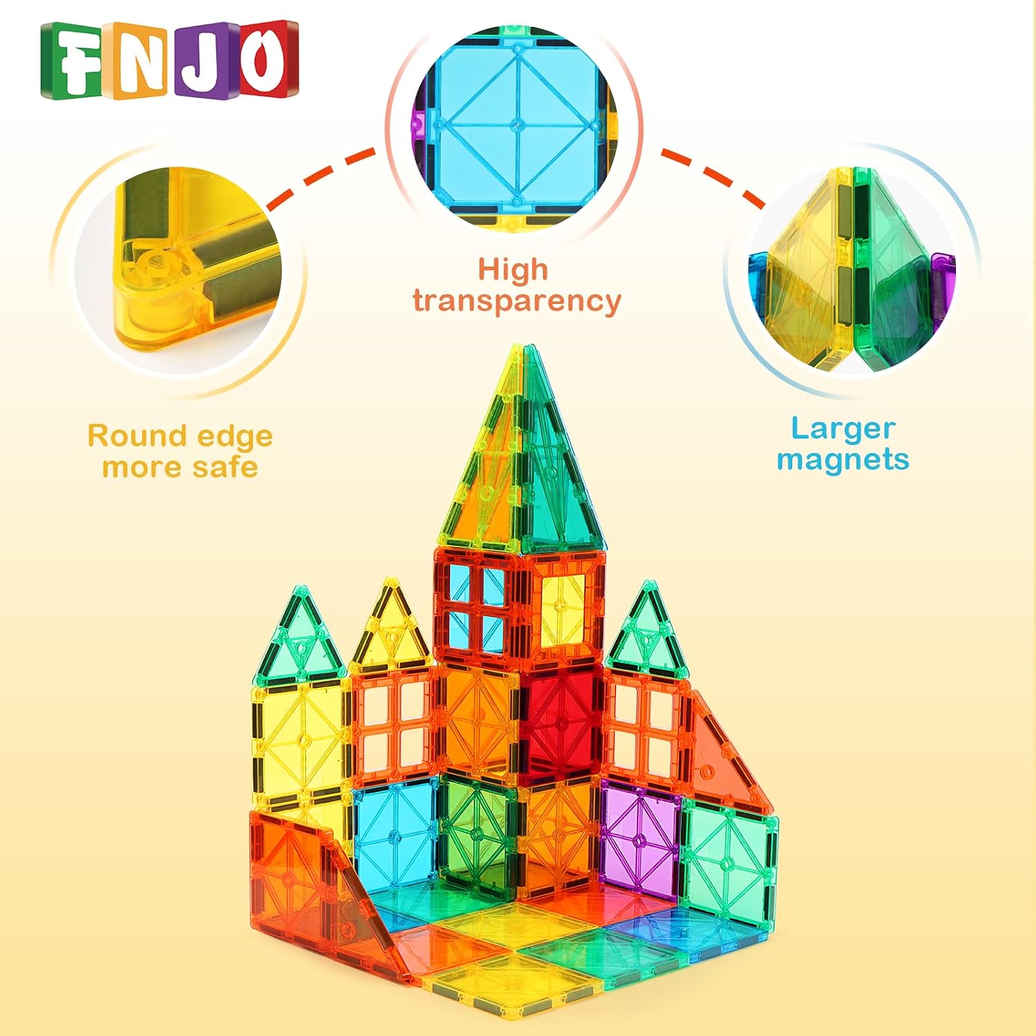 Detalle 2 de FNJO Magnetic Tiles 110-Piece Set