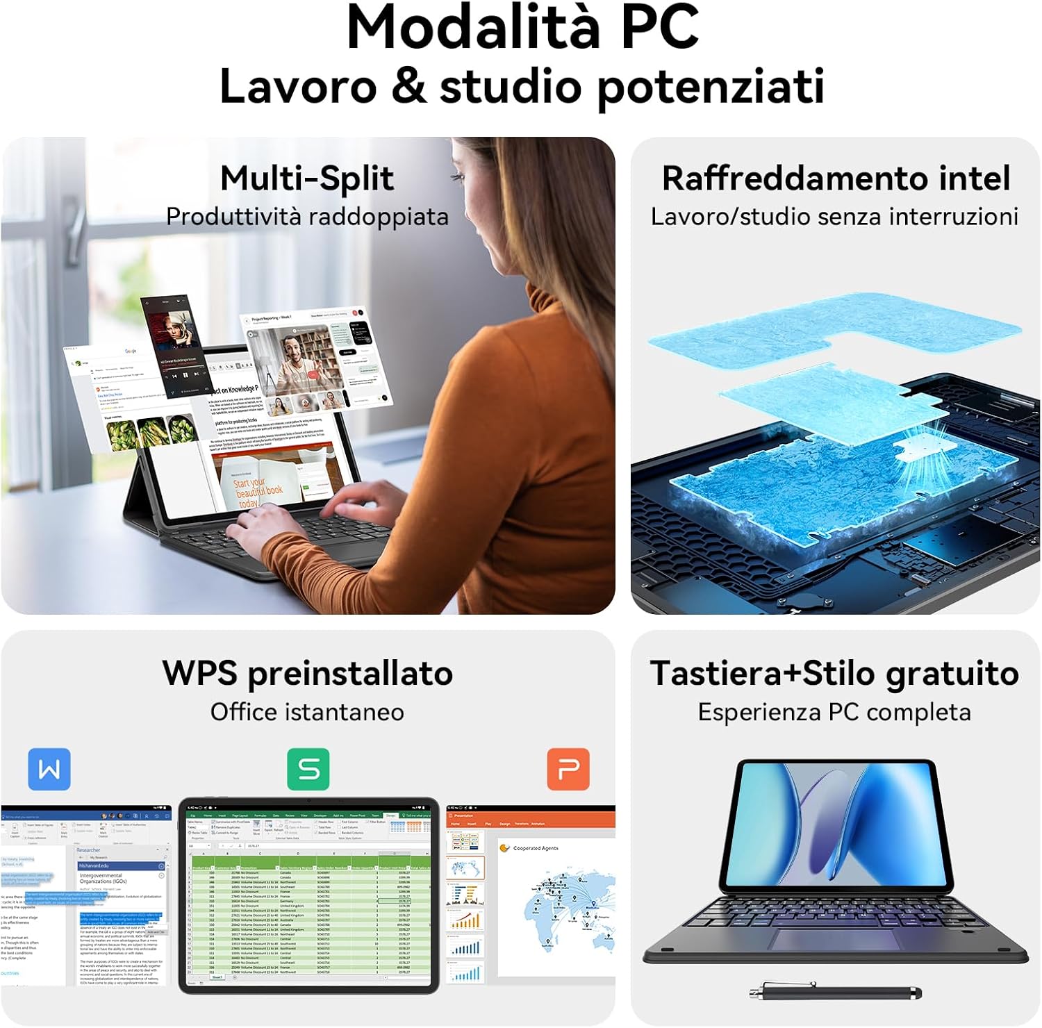Thumbnail 3 de Blackview Link 8 da 13" con tastiera e penna, Android 15 e Gemini AI, 18GB RAM + 256GB