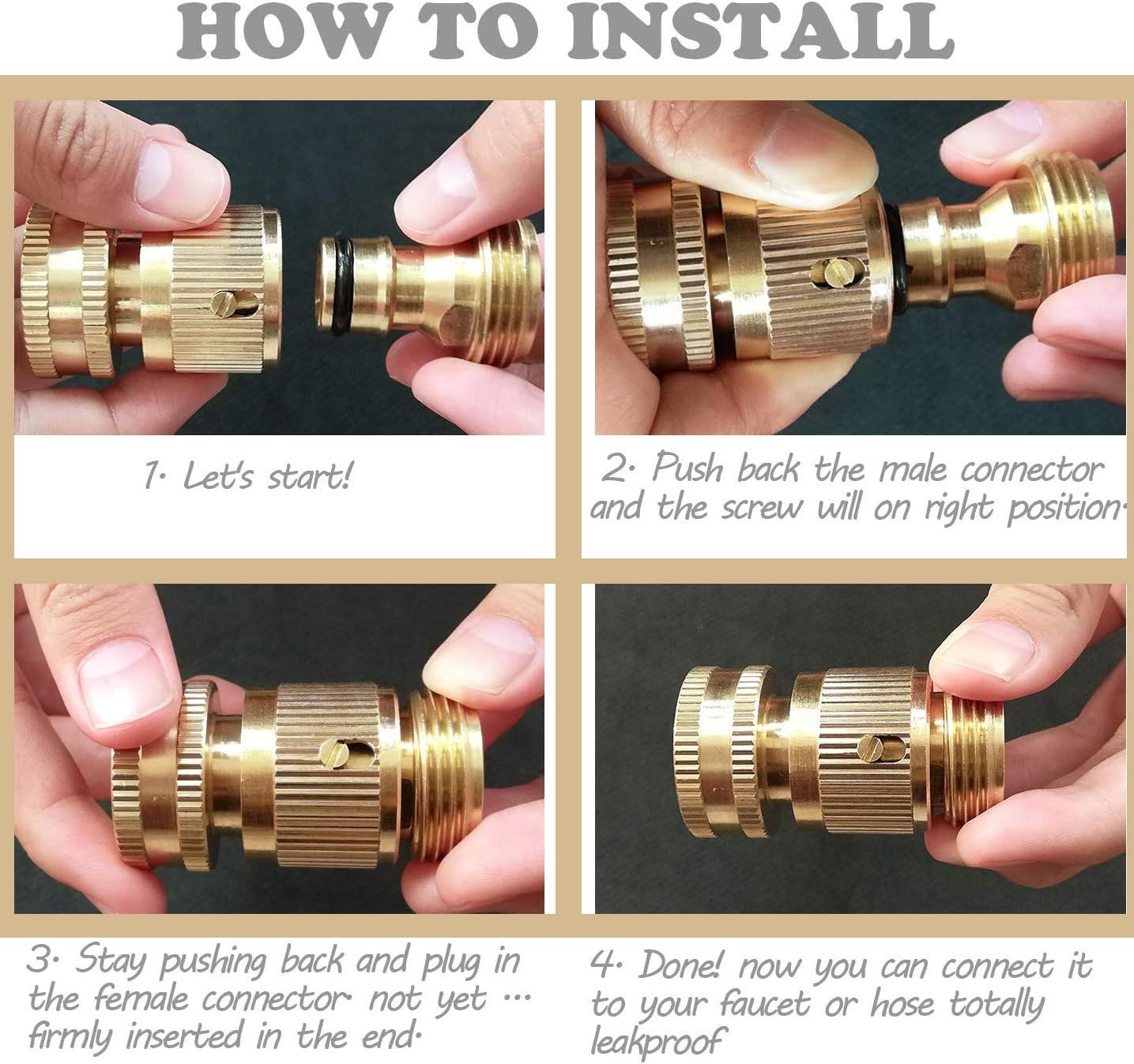 Detalle 2 de Tesmotor Garden Hose Nozzle Connect Kit
