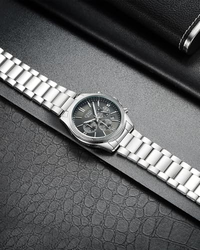 Thumbnail 7 de CIVO Watches Men Stainless Steel Silver Chronograph – Quartz, 41mm Dial, 3ATM Water Resistant