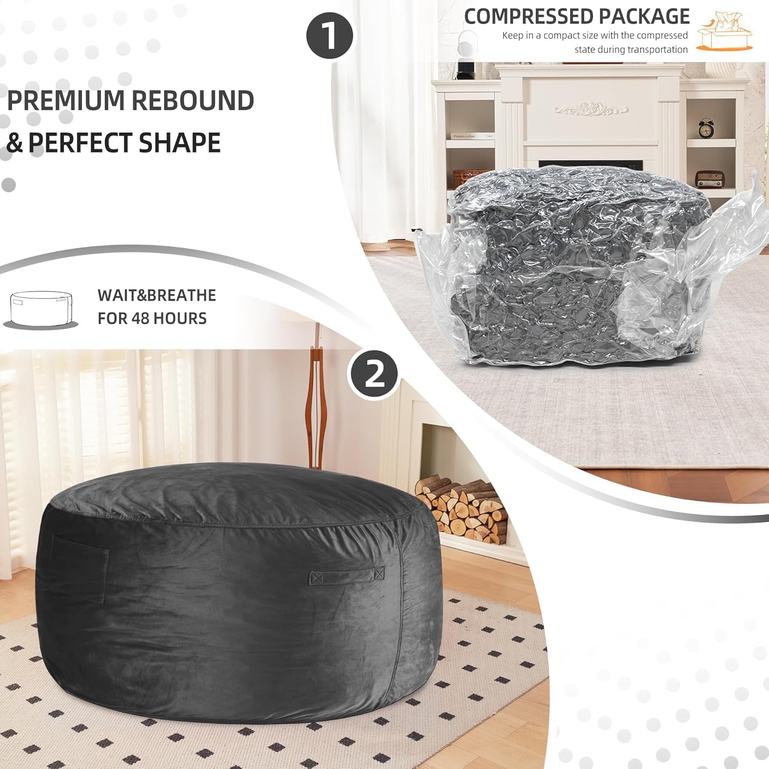 Thumbnail 6 de HABUTWAY Bean Bag Chair 3FT