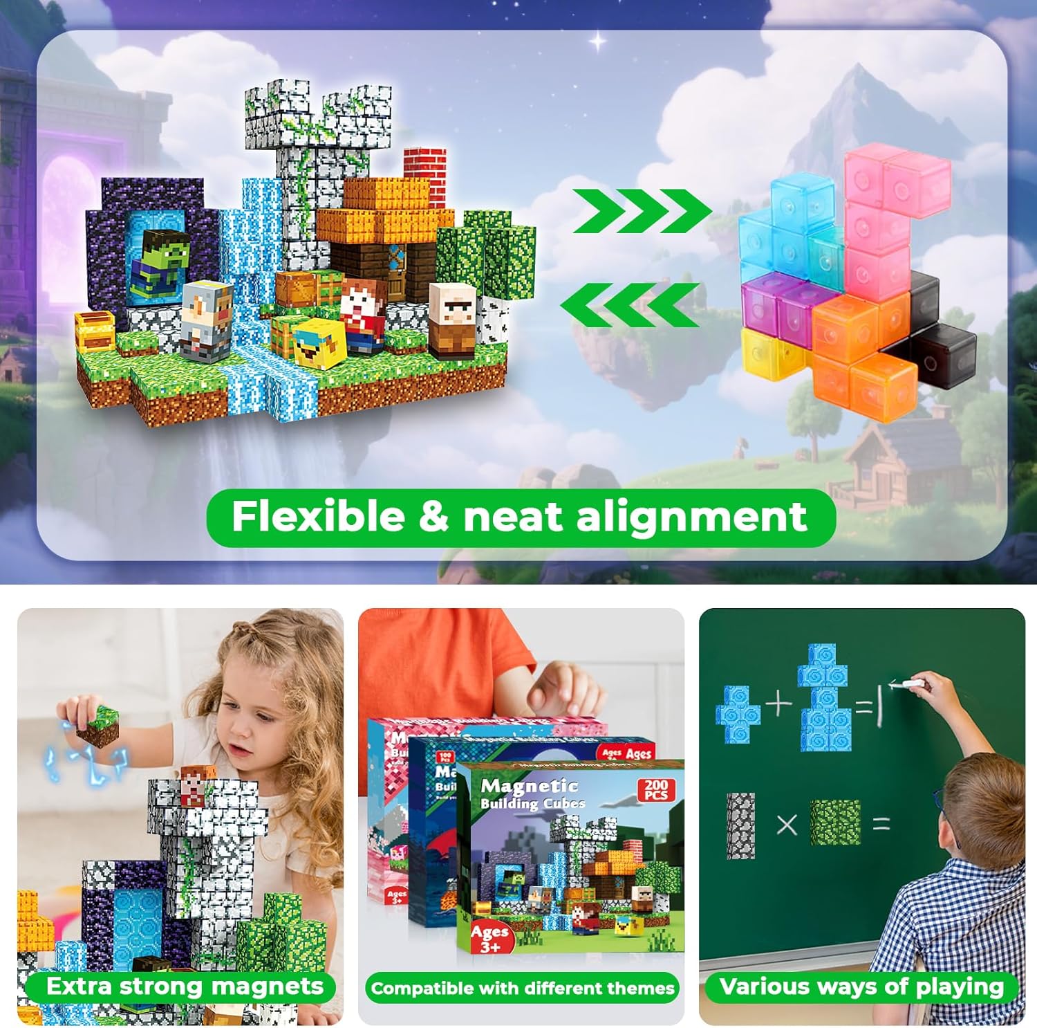 Detalle de Magneverse Costruzioni Magnetiche per Bambini 200 Pezzi – Avventura nella Foresta, Set Montessori STEM