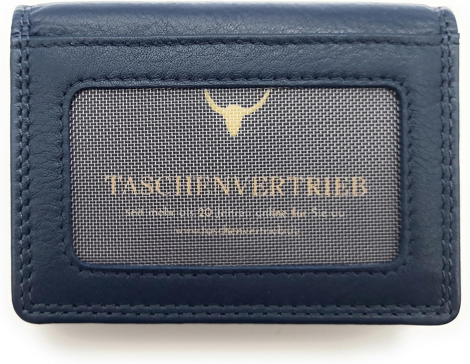 Detalle de Lemasi RFID Kreditkartenetui aus echtem Nappa-Leder – Visitenkarten- und Ausweisetui, Navy