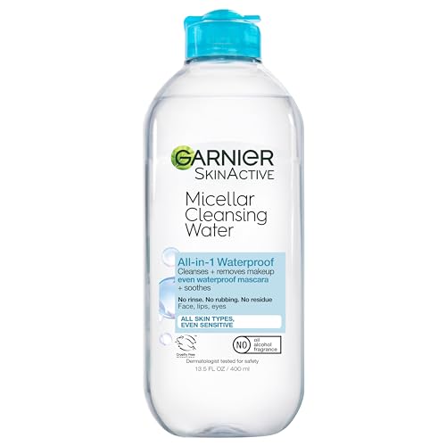 Detalle de Garnier Micellar Water for Waterproof Makeup – Hydrating Cleanser & Remover for Sensitive Skin (400 mL)