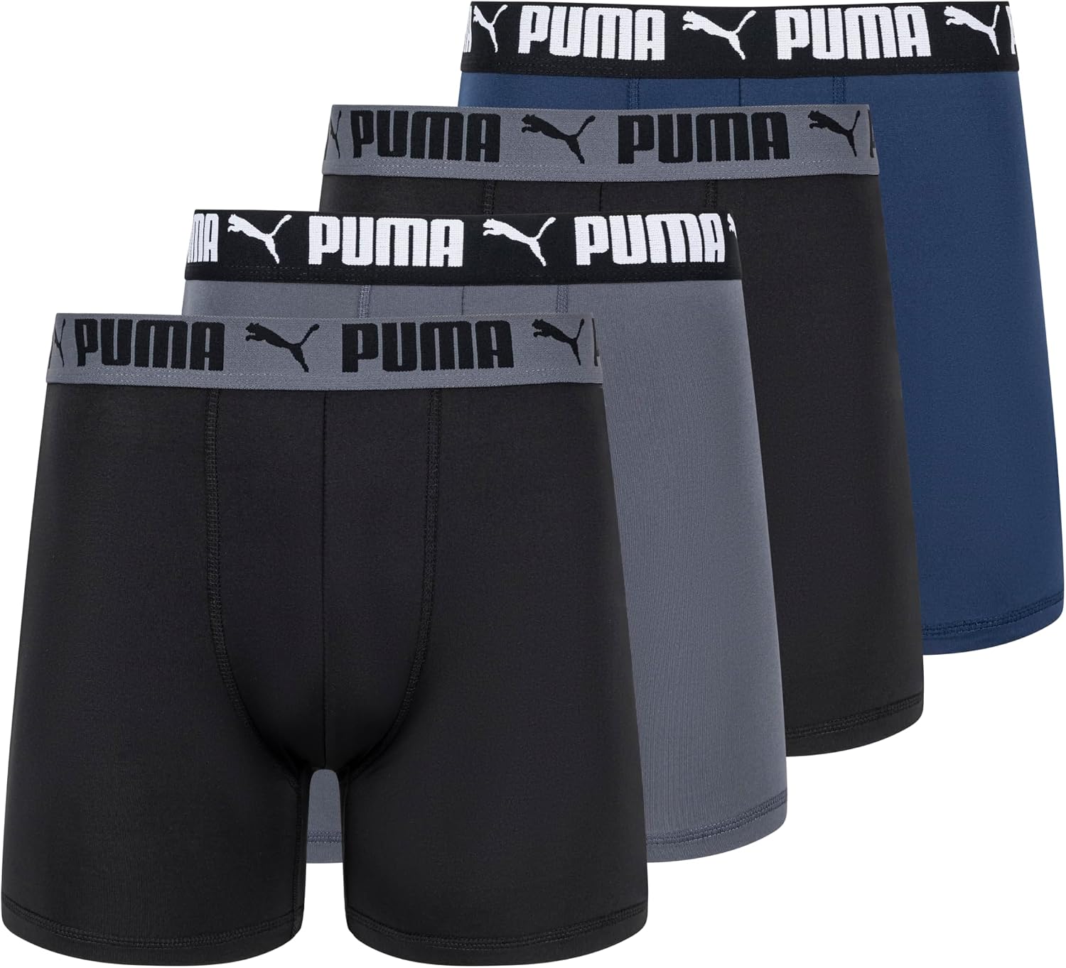 PUMA 4 Pack Active Stretch Boxer Briefs pour Homme – Confort et performance