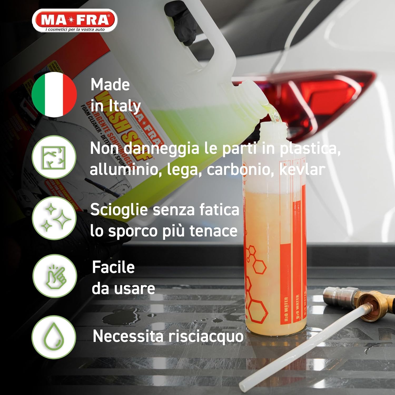 Thumbnail 2 de Ma-Fra Wash Self: Detergente Schiumogeno Concentrato per Idropulitrice (5 Kg) – Prelavaggio Sicuro e Lucidante