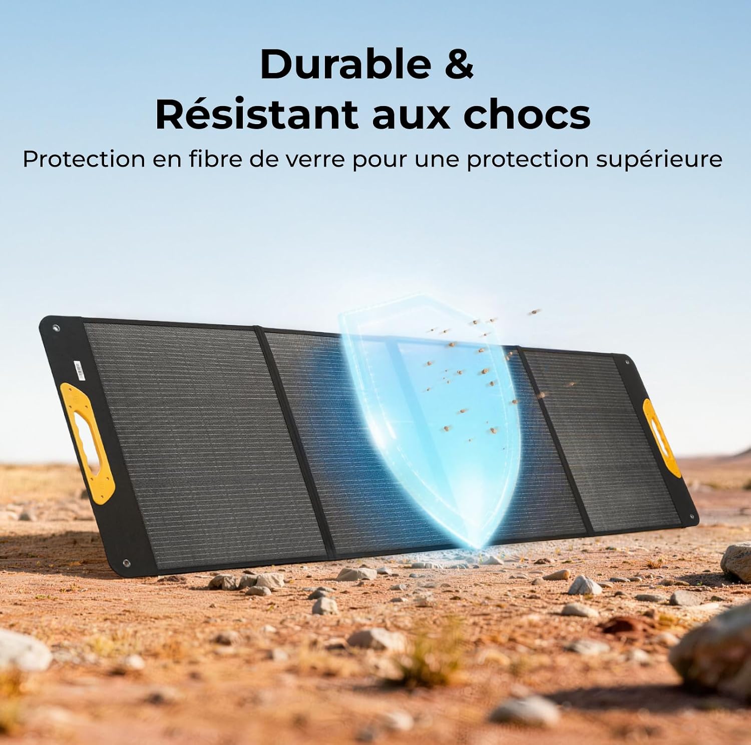 Detalle de BougeRV Panneau Solaire Pliable 100W – N-Type, Étanche IP65, 173Wh/277Wh, Fibre de Verre