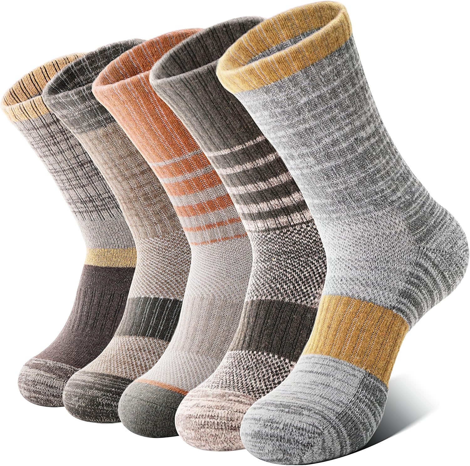 Thumbnail 6 de MOSEY KOSY Merino Damen-Wandersocken (Thermosocken), 5 Paar – atmungsaktiv & gepolsterte Fußsohle