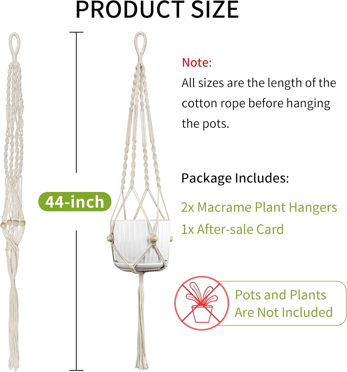 Thumbnail 6 de IDEEEPAN Macrame Plant Hanger 44 Inch