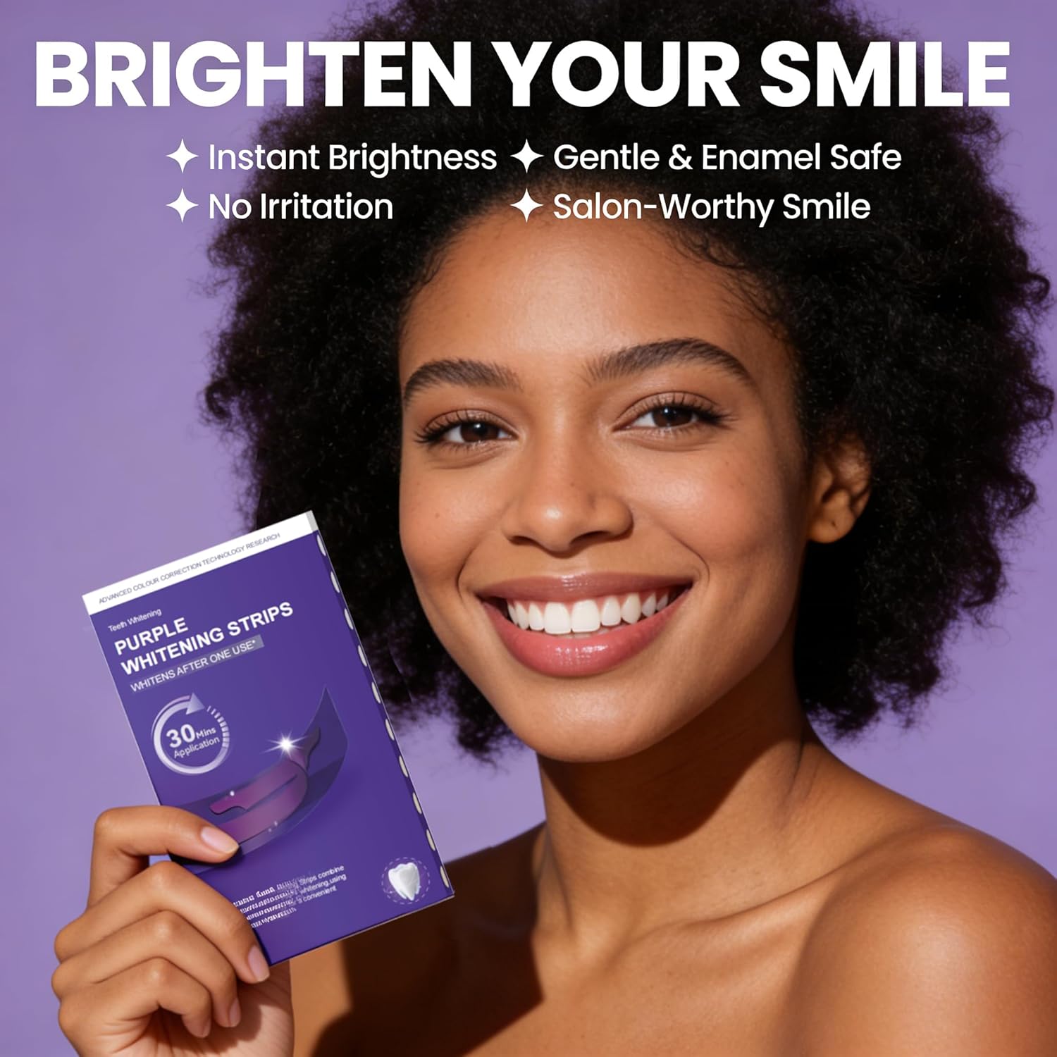 Thumbnail 6 de Teeth Whitening Strips 7 Treatments: Enamel-Safe Purple Color Correction for a Brighter Smile
