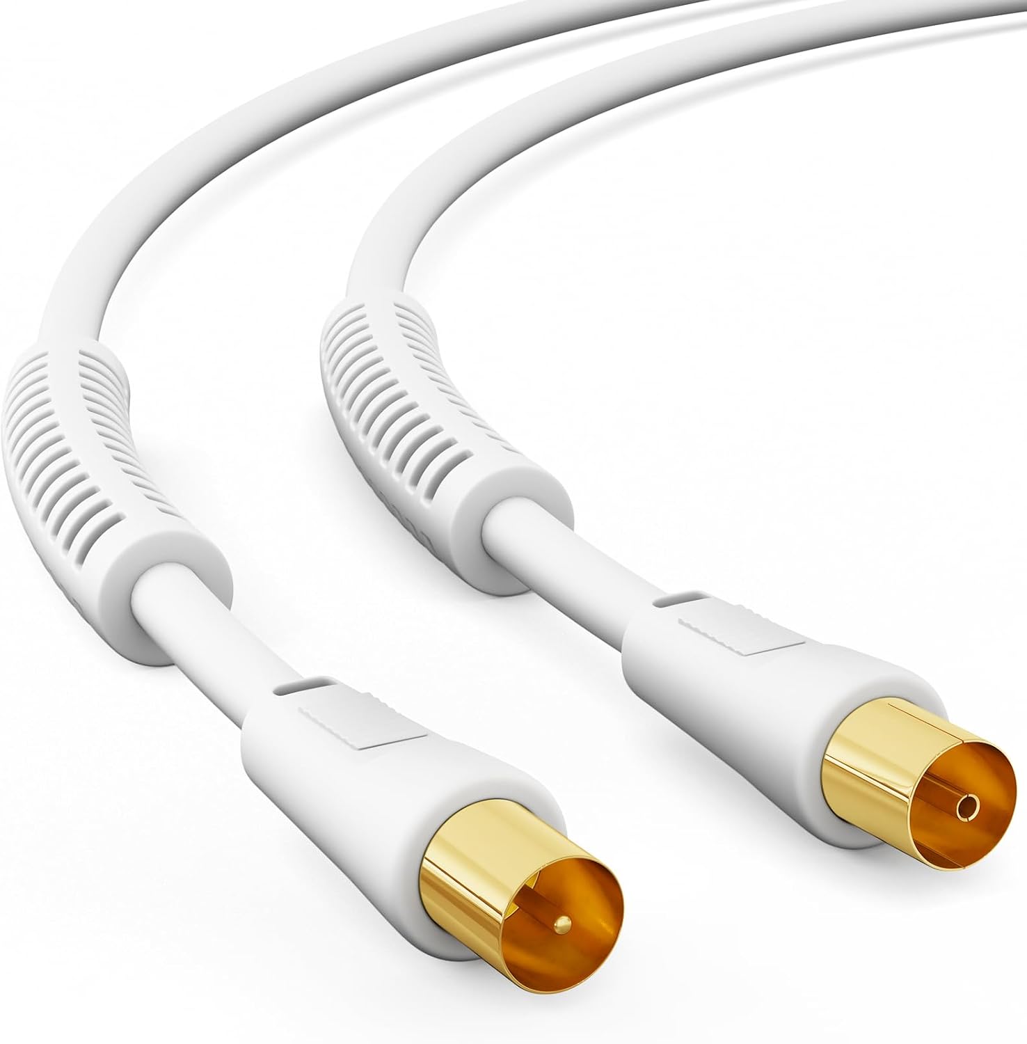 Detalle de HB-DIGITAL TV Antennenkabel 10 m – Koaxialkabel für UHD/4K/8K, mit Mantelstromfilter & 2× Ferritkern
